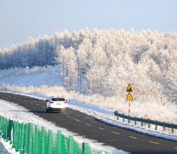 呼伦贝尔雾凇演绎冰雪童话